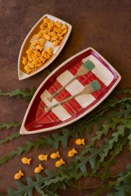 SET OF TWO CERAMIC BOAT PLATTERS