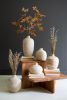 SET OF FIVE TURNED WOOD BULB VASES - ONE EACH DESIGN