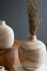 SET OF FIVE TURNED WOOD BULB VASES - ONE EACH DESIGN