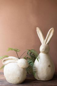 SET OF TWO RABBIT SCULPTURES