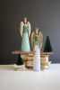 SET OF TWO PAINTED METAL CHRISTMAS ANGELS