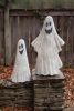 SET OF TWO PAINTED METAL GHOSTS