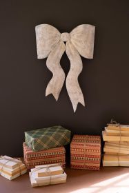 RUSTIC METAL  CHRISTMAS BOW DOOR HANGER