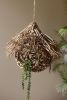 ROUND TEA TWIG BIRD HOUSE WITH ROOF