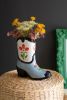 1 CERAMIC COWBOY BOOT VASE
