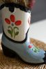 1 CERAMIC COWBOY BOOT VASE