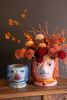 SET OF TWO VINTAGE INSPIRED CERAMIC COLORFUL DOG VASES