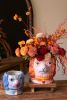 SET OF TWO VINTAGE INSPIRED CERAMIC COLORFUL DOG VASES