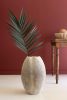 TALL STONE COMPOSITE SCALLOPED VASE