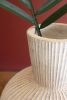 TALL STONE COMPOSITE FLUTED BULB VASE