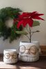 SET OF TWO CONCRETE SANTA PLANTERS