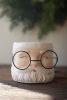 SET OF TWO CONCRETE SANTA PLANTERS