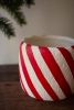 SET OF THREE CONCRETE CANDY CANE PLANTERS