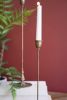 SET OF TWO TALL ANTIQUE BRASS TAPER CANDLE HOLDERS