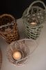 SET OF THREE WILLOW LANTERNS WITH GLASS INSERTS - ONE EACH
