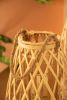 SET OF THREE WILLOW LANTERNS WITH GLASS INSERT - NATURAL