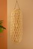 TALL OVAL WILLOW LANTERN WITH GLASS INSERT - NATURAL 47"T