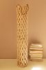TALL CYLINDER WILLOW LANTERN W GLASS INSERT - NATURAL 47"T
