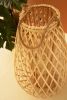 TALL TEARDRIP WILLOW LANTERN WITH GLASS INSERT - NATURAL 31.5"T