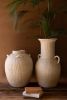STONE COMPOSITE URN WITH TWO HANDLES