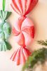 SET/2 LARGE PAINTED METAL COLORFUL CHRISTMAS CANDY ORNAMENTS