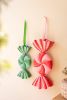 SET/2 LARGE PAINTED METAL COLORFUL CHRISTMAS CANDY ORNAMENTS