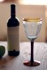 6 RECYCLED WINE GLASS WITH AMBER RIM