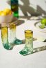 6 RECYCLED GLASS BOOT SHOT GLASS - BLUE AND AMBER