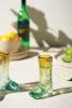 6 RECYCLED GLASS BOOT SHOT GLASS - BLUE AND AMBER