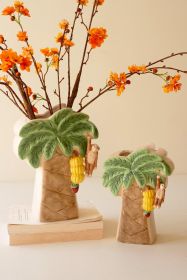 SET OF TWO CERAMIC PALM TREE VASES