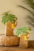 SET OF TWO CERAMIC PALM TREE VASES