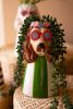 SET OF THREE CERAMIC DOGS WITH SUN SHADES VASES