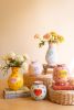 SET OF FIVE CERAMIC HEARTS WITH WORDS VASES