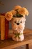 SET OF THREE CERAMIC DOG VASES WITH BOWS