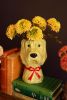 SET OF THREE CERAMIC DOG VASES WITH BOWS