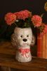 SET OF THREE CERAMIC DOG VASES WITH BOWS