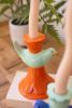 SET OF FIVE CERAMIC BIRDS TAPER CANDLE HOLDERS