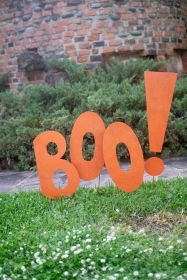 PAINTED METAL HALLOWEEN BOO YARD STAKES