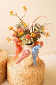 CERAMIC PARROTS VASE