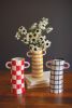 SET OF THREE PATEREND CERAMIC CYLINDER VASES WITH HANDLES