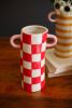SET OF THREE PATEREND CERAMIC CYLINDER VASES WITH HANDLES