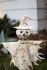 RUSTIC WHITE METAL SCARECROW YARD STAKE