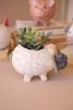 SET OF FOUR SHEEP, COW, CHICKEN AND PIG PLANTERS