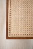 WOOD SIDE TABLE WITH WOVEN CANE DETAIL