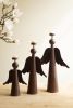 SET OF THREE RUSTIC IRON ANGELS