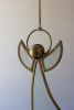 ANTIQUE BRASS AND GLASS ANGEL CHRISTMAS ORNAMENT