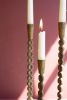 SET OF THREE ANTIQUE BRASS TAPER CANDLE HOLDER