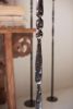 SET OF 3 TALL FORGED-IRON TAPER CANDLE HOLDERS - ANT BRASS