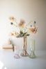 SET OF THREE FLUTED GLASS VASES - ONE EACH COLOR