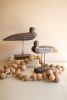 SET OF TWO CARVED WOODEN SHOREBIRDS ON STANDS